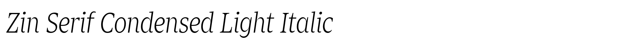 Zin Serif Condensed Light Italic image